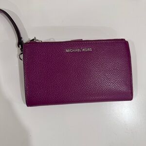Michael Kors Purple Saffiano Leather Clutch